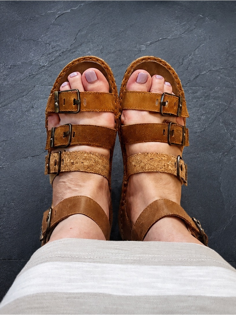 NAOT Leather Cork Platform Sandals Size 40 / US 9  Comfort Sandals